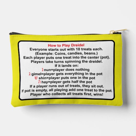 Hanukkah Dino Latker Eat Dreidel Game Accessoire Etui (Achterkant)