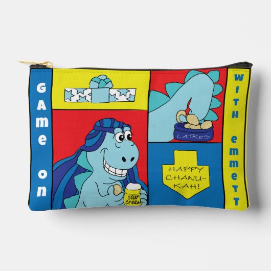 Hanukkah Dino Latker Eat Dreidel Game Accessoire Etui (Voorkant)