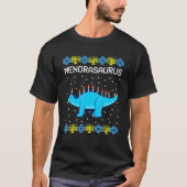 Hanukkah Dinosaur Menorasaurus Ugly Sweater Funny T-shirt (Voorkant)