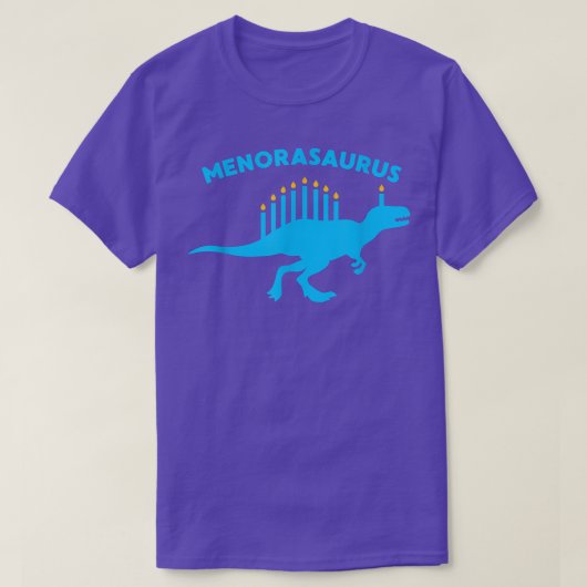 Hanukkah Dinosaur Velociraptor Menorasaurus Funny T-shirt (Design voorkant)