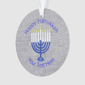 Hanukkah Donkerblauwe Menorah Chrismukkah Bling Ornament (voorkant)