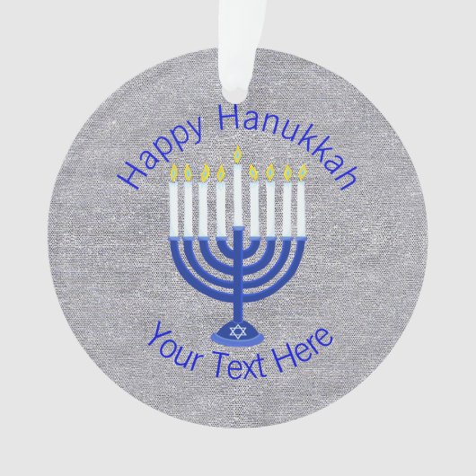 Hanukkah Donkerblauwe Menorah Chrismukkah Bling Ornament (voorkant)