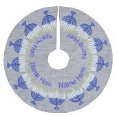 Hanukkah Donkerblauwe Menorah Fun Chrismukkah Kerstboom Rok (Voorkant)