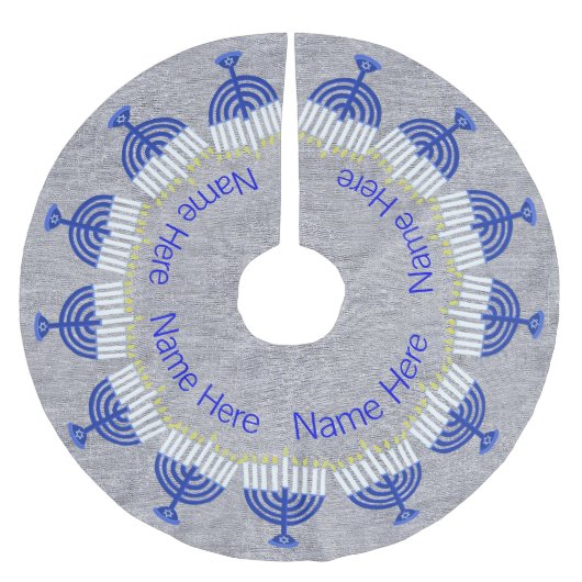 Hanukkah Donkerblauwe Menorah Fun Chrismukkah Kerstboom Rok (Voorkant)