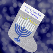 Hanukkah Donkerblauwe Menorah Zilver Chrismukkah Grote Kerstsok