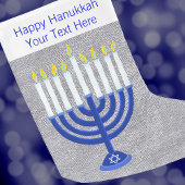 Hanukkah Donkerblauwe Menorah Zilver Chrismukkah Grote Kerstsok