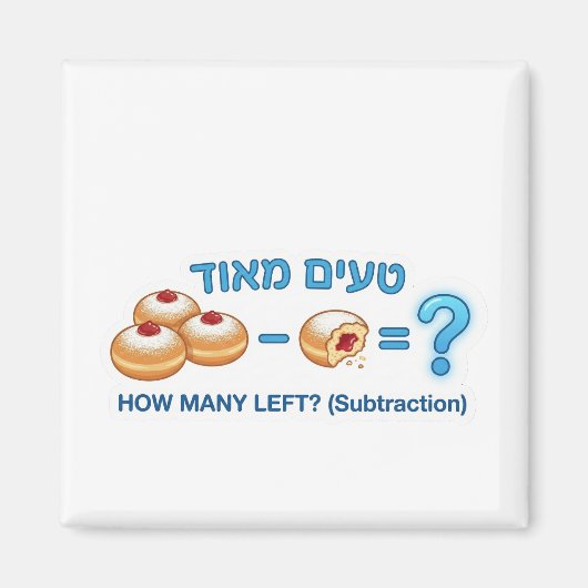 Hanukkah Donuts Aftrekspel - "Heerlijk" Magneet (Voorkant)