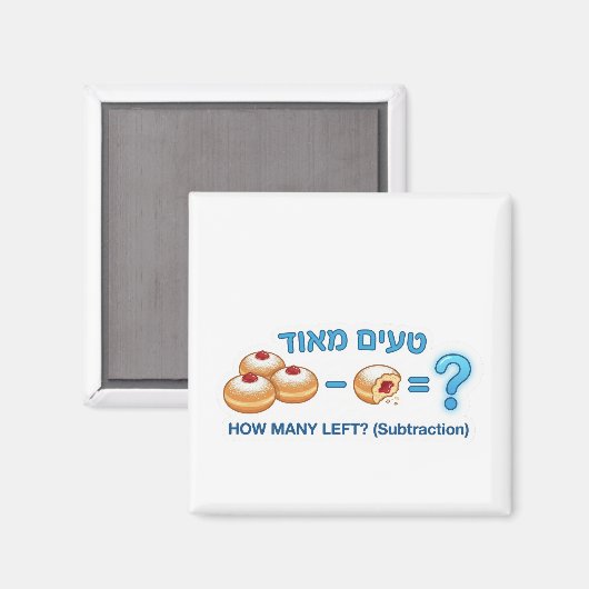 Hanukkah Donuts Subtraction Game - "Tasty" Magneet (Voorkant / Achterkant)