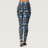 Hanukkah Doodles leuke geïllustreerde Leggings (Achterkant)