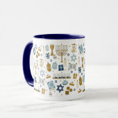 Hanukkah Doodles leuke geïllustreerde Mok (Voorkant links)