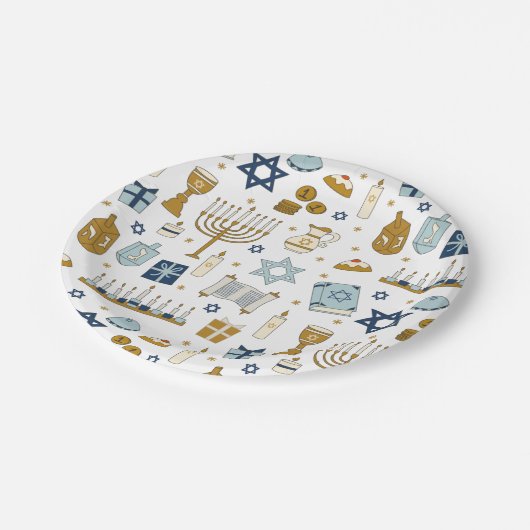 Hanukkah Doodles schattig afgebeeld Bord papier (Gekanteld)