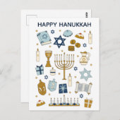 Hanukkah Doodles schattig geïllustreerd Briefkaart (Voorkant / Achterkant)