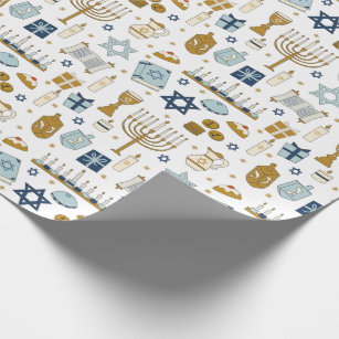 Hanukkah Doodles schattig geïllustreerd verpakking Cadeaupapier