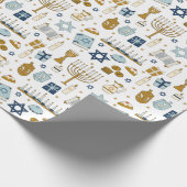Hanukkah Doodles schattig geïllustreerd Wrapping P Cadeaupapier (Hoek)