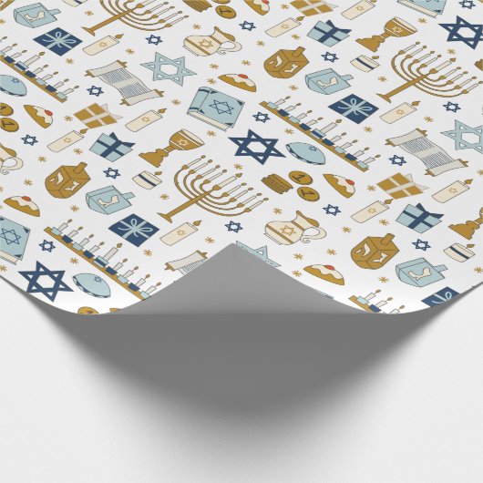Hanukkah Doodles schattig geïllustreerd Wrapping P Cadeaupapier (Hoek)