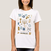 Hanukkah Doodles schattige T-Shirt (Voorkant)