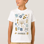 Hanukkah Doodles schattige T-Shirt<br><div class="desc">Hanukkah Doodles schattig geïllustreerd shirt</div>