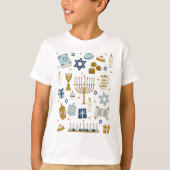 Hanukkah Doodles schattige T-Shirt (Voorkant)