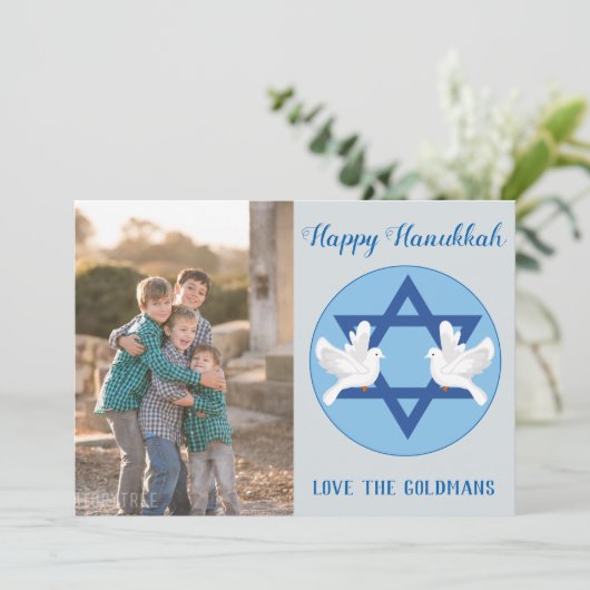 Hanukkah Dove Groetings of Peace (Staand voorkant)