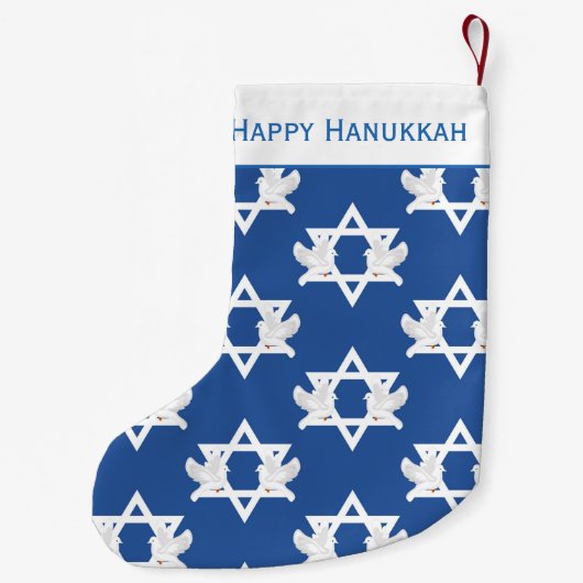 Hanukkah Doves of Peace Kleine Kerstsok (Achterkant)