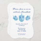 Hanukkah Draai-top Feest Kaart (Voorkant / Achterkant)