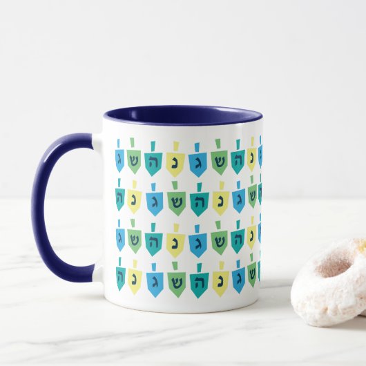 Hanukkah Draaietop Feest Mug Mok (Met donut)