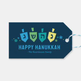 Hanukkah Draaietop Feestcadeaukaart Cadeaulabel