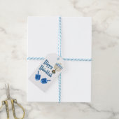 Hanukkah Draaijtoppen Cadeaulabel (Met Touw)