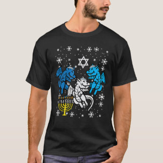 Hanukkah Draken Chanukah Joodse Mannen Vrouwen Jon T-shirt