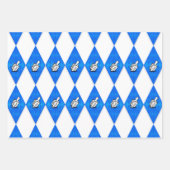Hanukkah Dreidel Argyle Pattern Inpakpapier Vel (Voorkant 3)