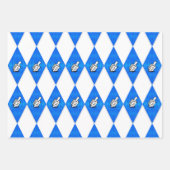 Hanukkah Dreidel Argyle Pattern Inpakpapier Vel (Voorkant)