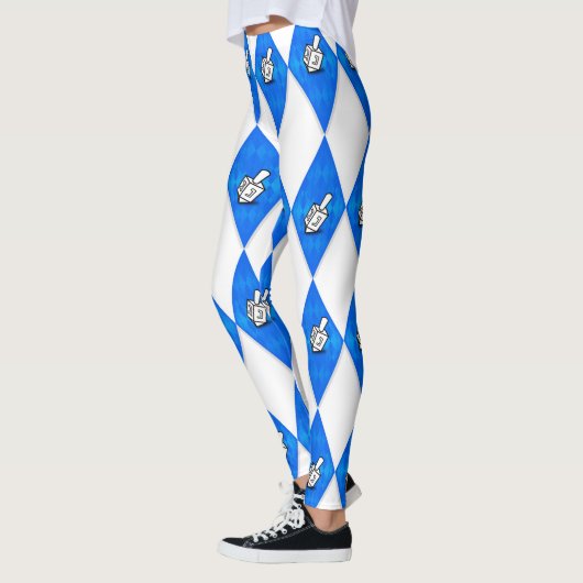 Hanukkah Dreidel Argyle Pattern Leggings (Links)