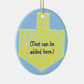 Hanukkah Dreidel/Blue/Yellow Circle Ornament (Rechts)