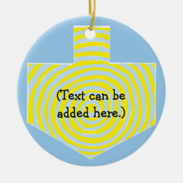 Hanukkah Dreidel/Blue/Yellow Circle Ornament