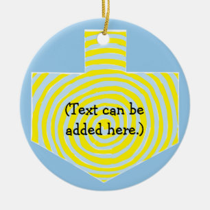 Hanukkah Dreidel/Blue/Yellow Circle Ornament