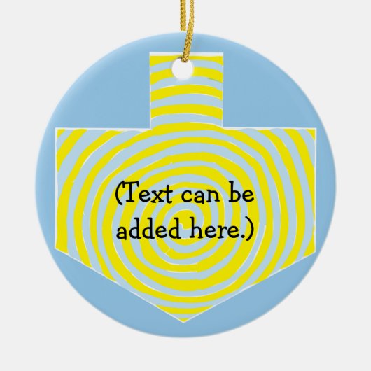 Hanukkah Dreidel/Blue/Yellow Circle Ornament (Voorkant)