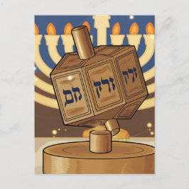 Hanukkah Dreidel Briefkaart