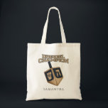 Hanukkah Dreidel Champion Aangepaste Gag Tote Bag<br><div class="desc">Viel Hanukkah met trots en humor samen met de hele familie. Dit grafisch festival maakt een perfect cadeau voor de feestdagen. Of het nu gaat om je buurman,  familie,  man,  oom of vriendje</div>
