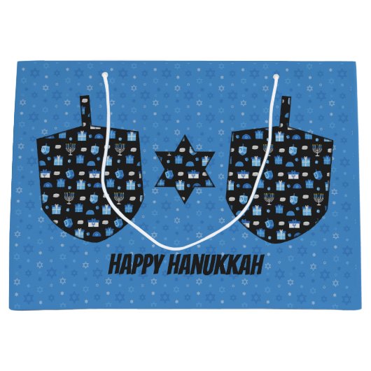 Hanukkah Dreidel Cutout Large Cadeautasje (Voorkant)