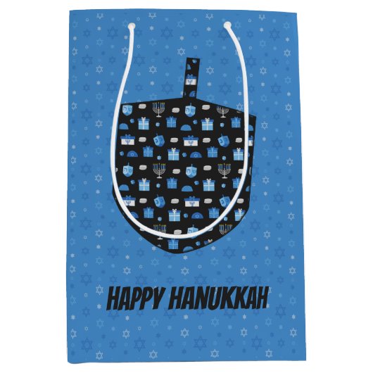Hanukkah Dreidel Cutout Medium Cadeauzakje (Voorkant)