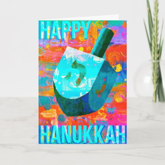 Hanukkah Dreidel Feestdagen Kaart (Voorkant)
