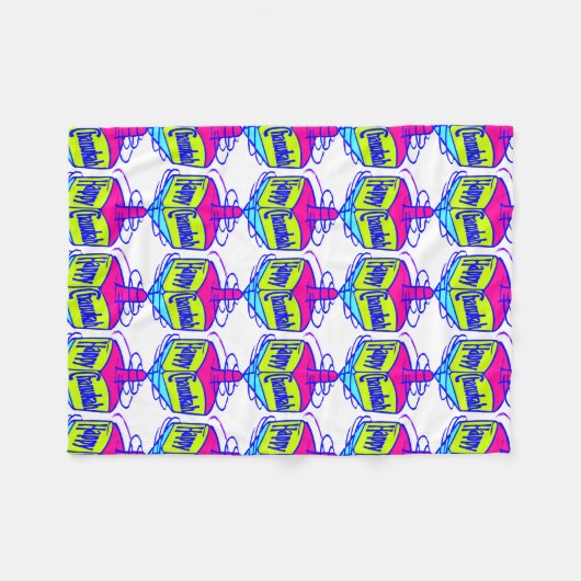 Hanukkah Dreidel Fleece Deken (Voorkant (Horizontaal))