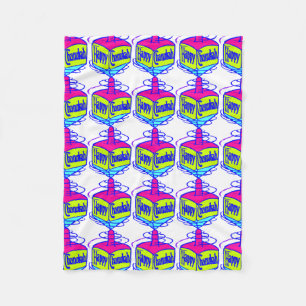 Hanukkah Dreidel Fleece Deken