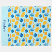 Hanukkah Dreidel Game Gelt Dark Blue Fleece Deken (Voorkant (Horizontaal))