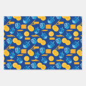 Hanukkah Dreidel Game Gelt Dark Blue Inpakpapier Vel (Voorkant 2)