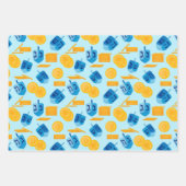 Hanukkah Dreidel Game Gelt Dark Blue Inpakpapier Vel (Voorkant 2)