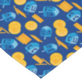 Hanukkah Dreidel Game Gelt Dark Blue Tafelkleed (Gekanteld)