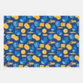 Hanukkah Dreidel, Gelt, Sufganiyot, String Lights Inpakpapier Vel (Voorkant 2)