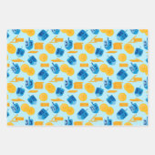 Hanukkah Dreidel, Gelt, Sufganiyot, String Lights Inpakpapier Vel (Voorkant 2)