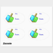 Hanukkah Dreidel Gift Label Stickers (Vel)